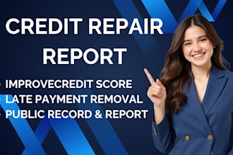 fix credit report, inquiry removal, chargeoff, late payment, collection,