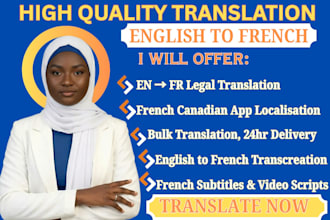 write english to french translation, french to english, proofreading and manual