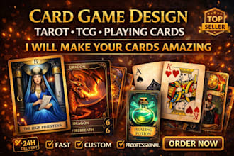 design custom game card, trading card, board game card desig