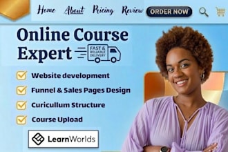 design learnworlds website, learnworlds funnel, learnworlds online course set up