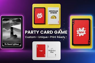 design party card game,drinking,wedding,adult,event card  unique game mechanics