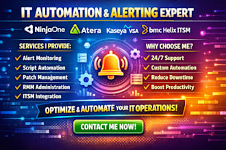 setup ninjaone atera kaseya vsa rmm bmc helix itsm IT automation alerting system