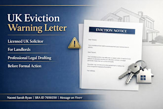 write a UK tenant eviction warning letter by a solicitor