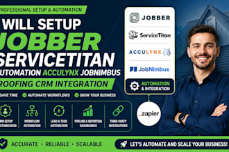setup jobber servicetitan automation acculynx jobnimbus roofing crm integration