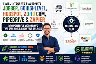 integrate jobber gohighlevel hubspot zoho CRM pipedrive using zapier