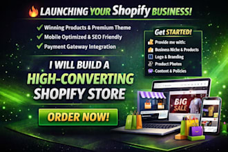 build shopify dropshipping store or one product website