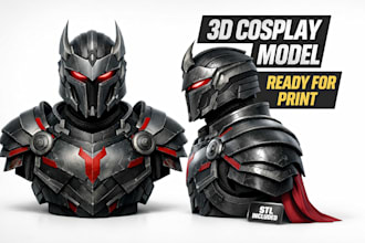 design highly detailed 3d cosplay prop armor weapon ready for 3d printing stl