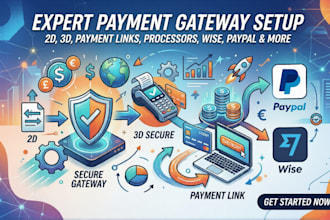 setup 2d, 3d payment link, payment processor, payment gateway, paypal, wise