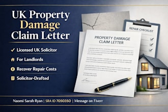 draft a UK property damage claim letter for landlords
