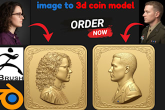 sculpt printable 3d coin model, bas relief, medallion  coin, cnc for 3d printing