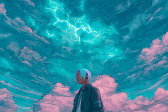 draw an anime or cartoon album cover art