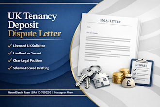 write a UK tenancy deposit dispute letter by a solicitor