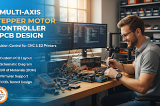 design multi axis stepper motor controller pcb for cnc and 3d printer