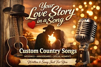 sing a romantic custom country song for weddings, love and special occasions
