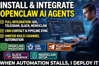 install openclaw integrate ghl crm ai bot telegram slack nemoclaw openclaw agent