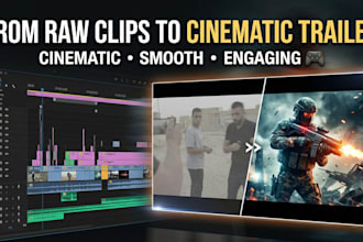 edit professional game trailer with cinematic effects