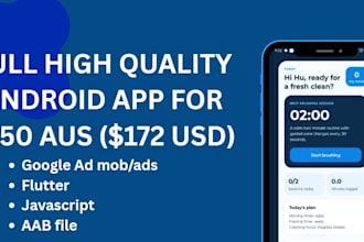 develop a full android app with ads, flutter etc