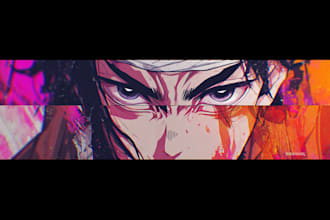 design clean anime  banner design for you
