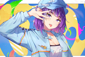 draw anime art illustration for pfp, fanart, oc, character art, vtuber