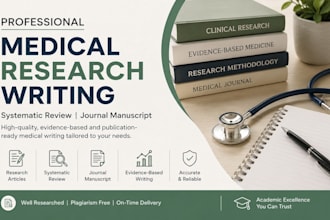 do medical research writing, systematic review, and journal manuscript