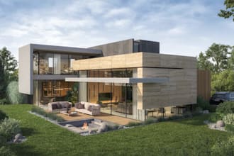 remodel 3d modern residential house,3d exterior, interior architecture rendering