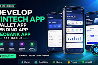 develop fintech app wallet app lending app neobank app for mobile