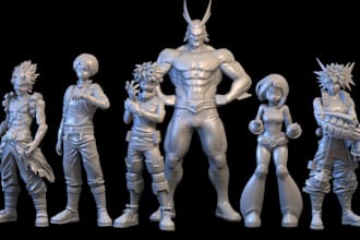 sculpt 3d action figure articulated anime figure  3d model 3d toys zbrush