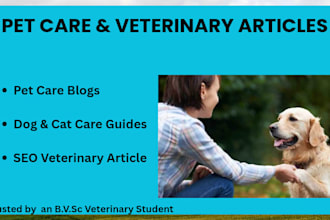write informative pet care and veterinary articles for your blog