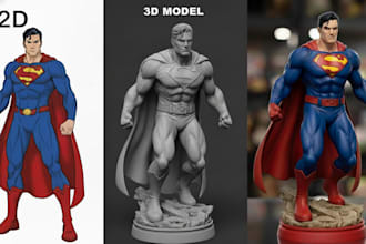 convert 2d image to 3d, stl file, 3d scan cleanup, stl for 3d printing