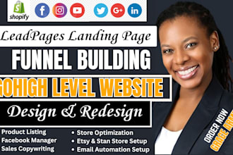 build gohighlevel sales funnel activecampaign automation leadpages copywriting