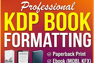 do book formatting, ebook formatting, kindle formatting and KDP book formatting