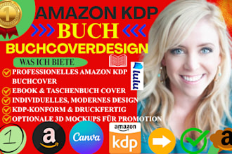 gestalte ein professionelles buchcover fuer amazon KDP ebook und taschenbuch