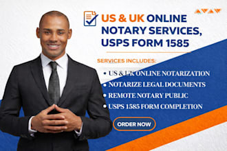 do US, UK notarize legal documents, online notary, notary public, usps 1583 form