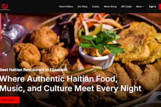 design wix haitian restaurant website caribbean cuisine food delivery website
