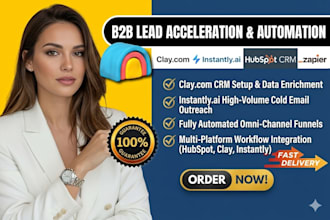 set up clay, clay com, instantly ai, hubspot CRM and automation workflows