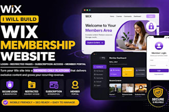 design wix membership website login system subscription plans member dashboard