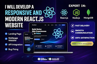 build responsive react js frontend website or landing page