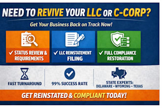 reinstate llc in any US state including delaware reinstate llc in any country
