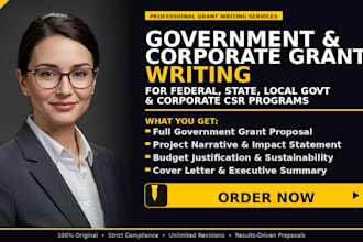 write a government and corporate grant proposal for your project funding