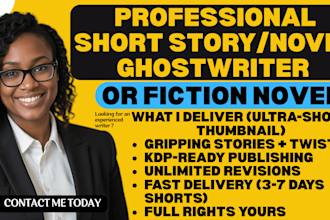 ghost write your short story or fiction novel