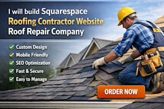 build squarespace roofing contractor website roof repair company website