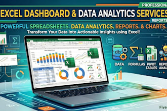 create an excel dashboard, report, chart, and pivot table