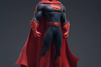 create a cinematic superhero character illustration