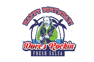 design mascot unique salsa logo with happy birthday