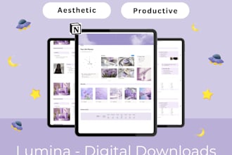 create aesthetic notion planner and digital products
