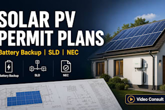 design solar battery backup with inverter, sld, nec load calc