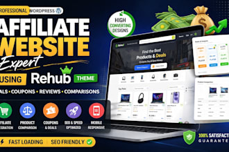 design rehub theme website for affiliate, deals, and review