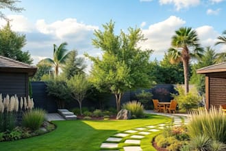 a harmonious landscape backyard design as a landscape