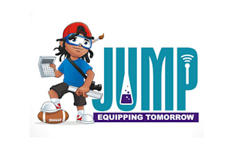 create a modern cartoon like logo for jump institute
