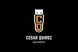 design a modern barbershop logo, barber, haircut salon branding